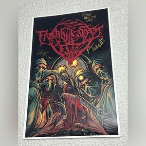 Freshly Carven Face Death Metal Grindcore Sogned Poster Autographed RARE 13x19